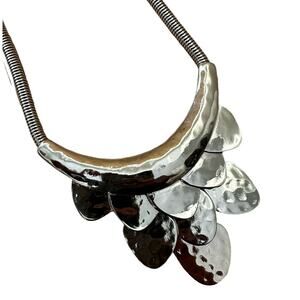 Gold Coin Fringed Bib Collar Necklace